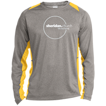 Load image into Gallery viewer, Sheridan.Church Long Sleeve Heather Colorblock Performance Tee