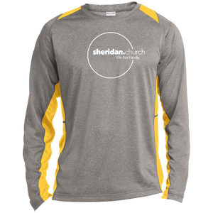 Sheridan.Church Long Sleeve Heather Colorblock Performance Tee