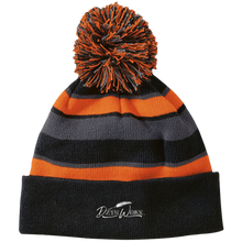 Load image into Gallery viewer, DzynWorx Striped Beanie with Pom