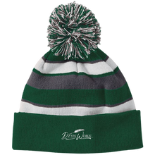 Load image into Gallery viewer, DzynWorx Striped Beanie with Pom