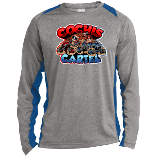 Cochis Cartel Long Sleeve Heather Colorblock Performance Tee