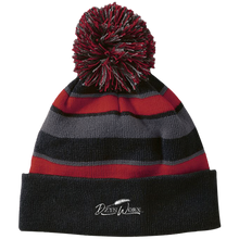 Load image into Gallery viewer, DzynWorx Striped Beanie with Pom