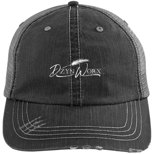 DzynWorx Distressed Unstructured Trucker Cap