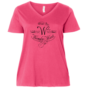 Hair By W2 Ladies' Curvy V-Neck T-Shirt