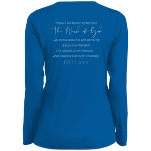 Sheridan.Church Ladies' Moisture-Wicking Long Sleeve V-Neck Tee