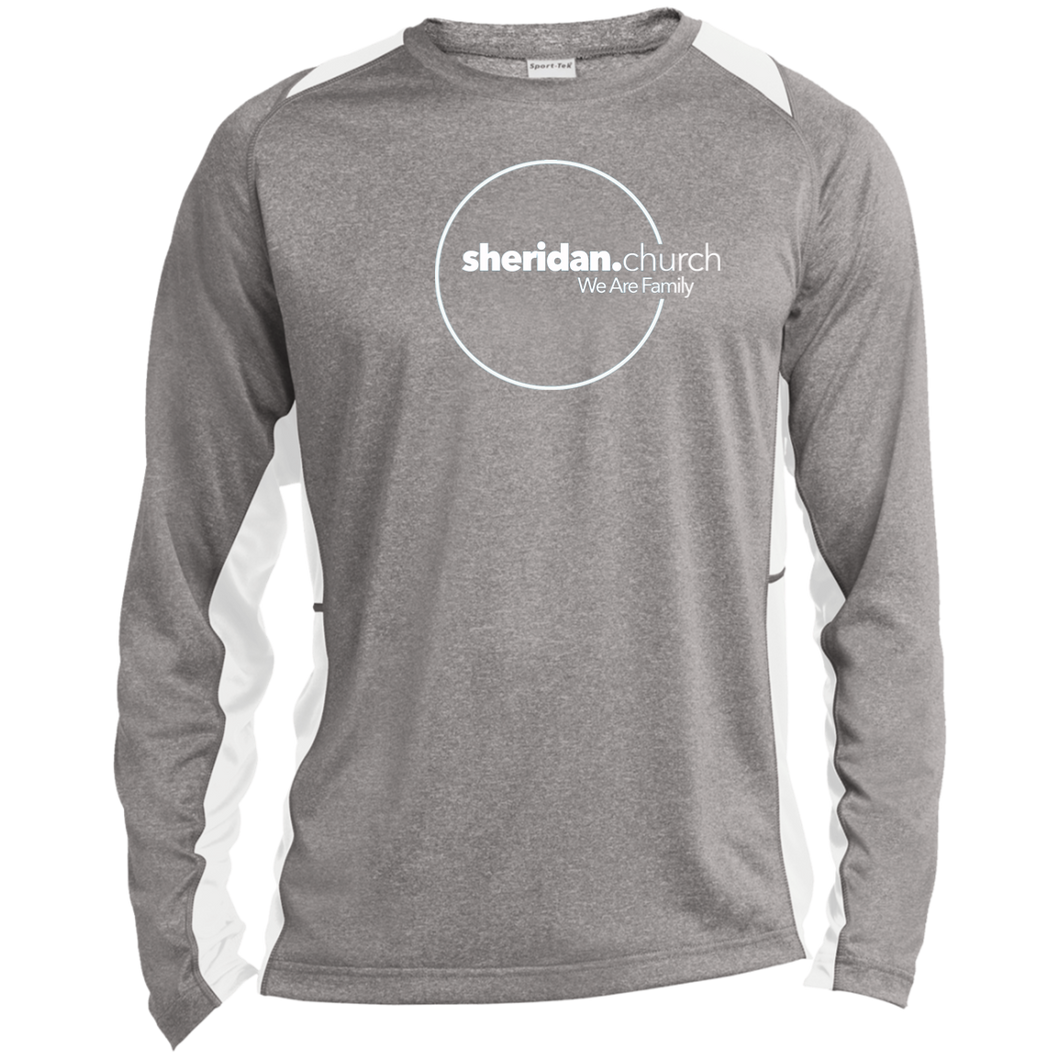 Sheridan.Church Long Sleeve Heather Colorblock Performance Tee