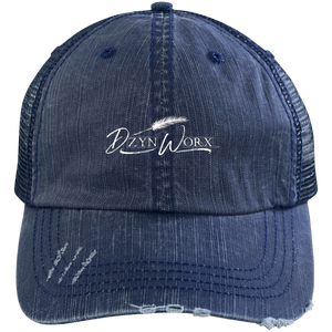 DzynWorx Distressed Unstructured Trucker Cap