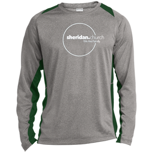 Sheridan.Church Long Sleeve Heather Colorblock Performance Tee