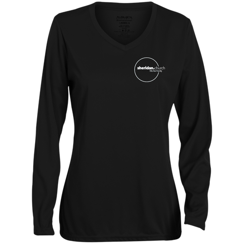 Sheridan.Church Ladies' Moisture-Wicking Long Sleeve V-Neck Tee