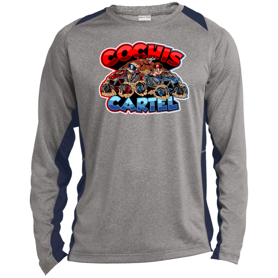 Cochis Cartel Long Sleeve Heather Colorblock Performance Tee