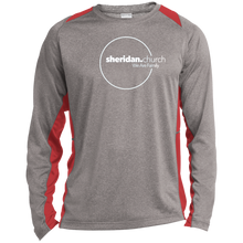 Load image into Gallery viewer, Sheridan.Church Long Sleeve Heather Colorblock Performance Tee