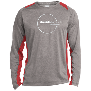 Sheridan.Church Long Sleeve Heather Colorblock Performance Tee