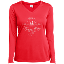 Load image into Gallery viewer, Hair By W2 Ladies’ Long Sleeve Performance V-Neck Tee