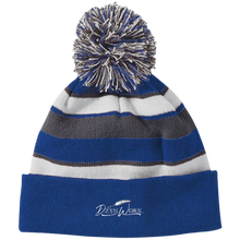 Load image into Gallery viewer, DzynWorx Striped Beanie with Pom