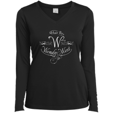 Load image into Gallery viewer, Hair By W2 Ladies’ Long Sleeve Performance V-Neck Tee