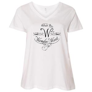 Hair By W2 Ladies' Curvy V-Neck T-Shirt